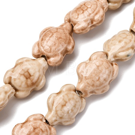 Handmade Porcelain Beads Strands LAMP-G140-02O-1