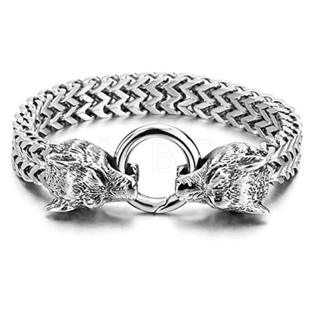 Wolf Viking 304 Stainless Steel Wheat Chain Bracelets for Men FS-WGC8E20-01-1