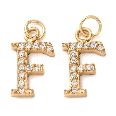 304 Stainless Steel with Crystal Rhinestone Charms RB-CBA5270-11G-F-1
