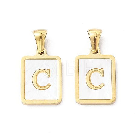 Ion Plating(IP) 304 Stainless Steel Pave Shell Pendants STAS-G327-01G-C-1