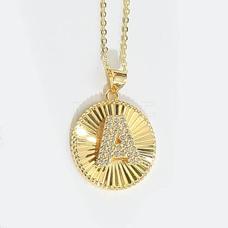 Brass Micro Pave Cubic Zirconia Necklaces FS-WG1D774-01-1
