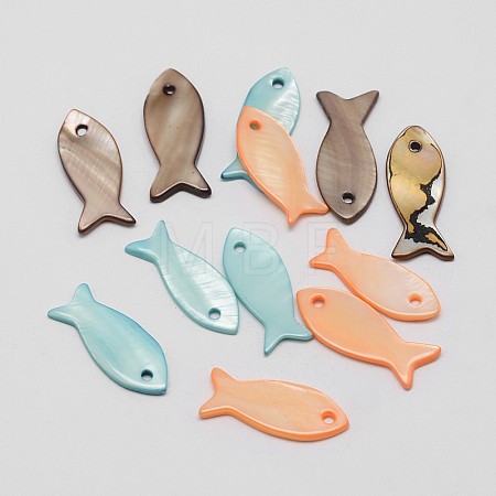 Dyed Shell Fish Pendants SHEL-P003-12-1