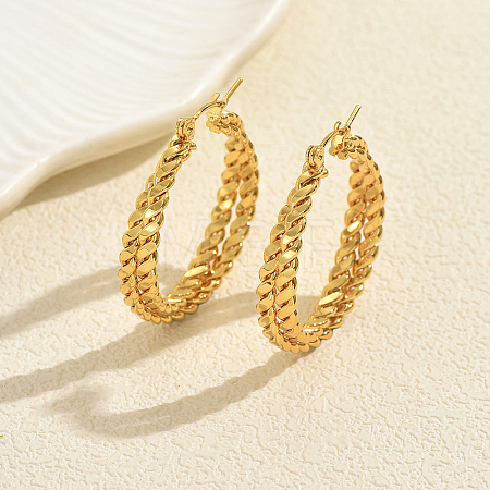 Twist Stainless Steel Hoop Earrings YS2305-1