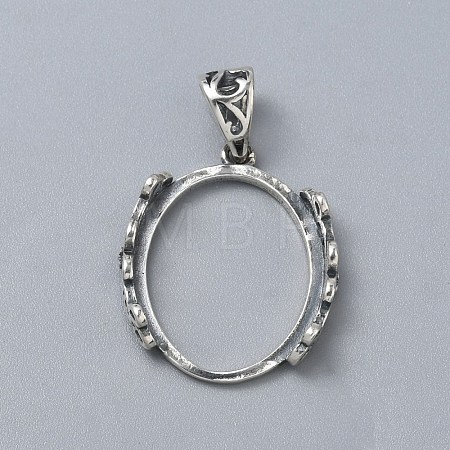 925 Sterling Silver Pendant Cabochon Settings STER-WH0061-95B-1