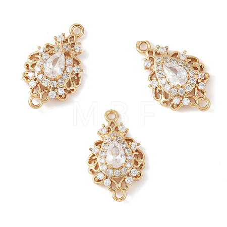 3Pcs Brass Micro Pave Cubic Zirconia Links Connectors KK-YW0003-49LG-01-1