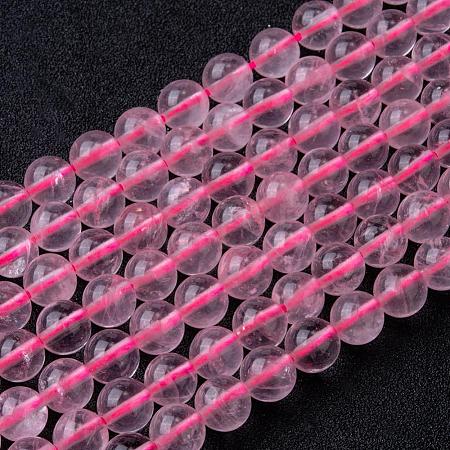 Natural Rose Quartz Bead Strands G-R173-8mm-04-1