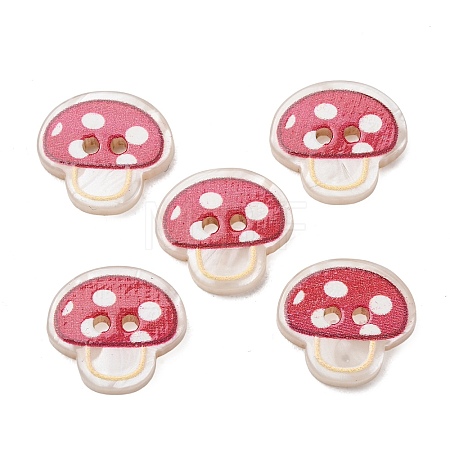 2-Hole Printed Opaque Resin Buttons RE-CBA2C75-04F-1