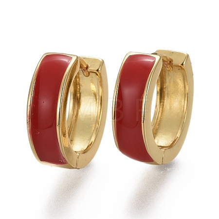 Brass Huggie Hoop Earrings EJEW-F260-05D-G-1