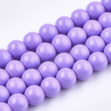 Painted Glass Bead Strands DGLA-S071-6mm-B38-1