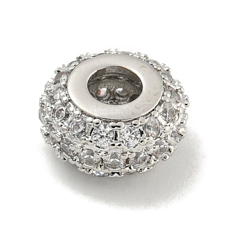 Rack Plating Brass Micro Pave Cubic Zirconia Beads KK-B091-03P-01-1