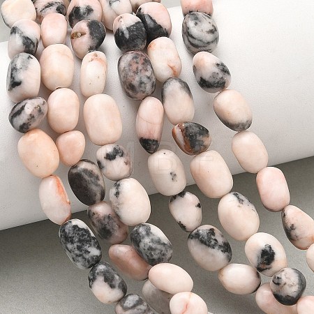 Natural Pink Zebra Jasper Beads Strands G-C286-A19-1