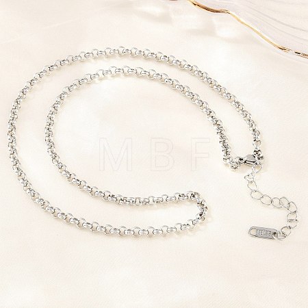 4MM 304 Stainless Steel Rolo Chain Necklaces for Men Women NJEW-H093-07A-P-1