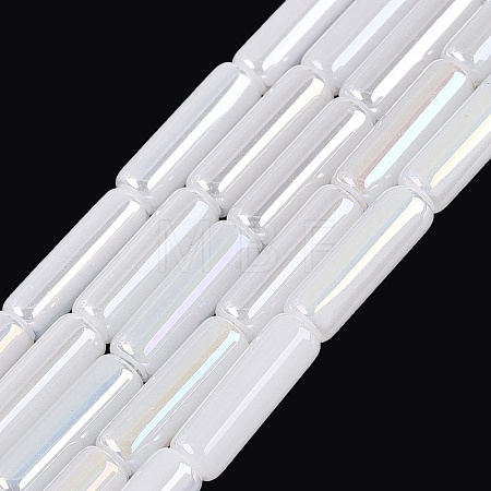 Electroplate Imitation Jade Glass Beads Strands EGLA-Q132-02A-A06-1