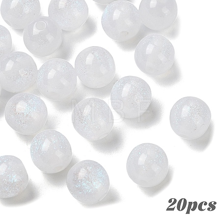 20Pcs Round Imitation Cat Eye Resin Beads RESI-YW0004-43E-1