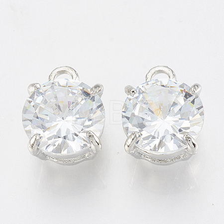 Alloy Cubic Zirconia Charms ZIRC-Q017-018P-1