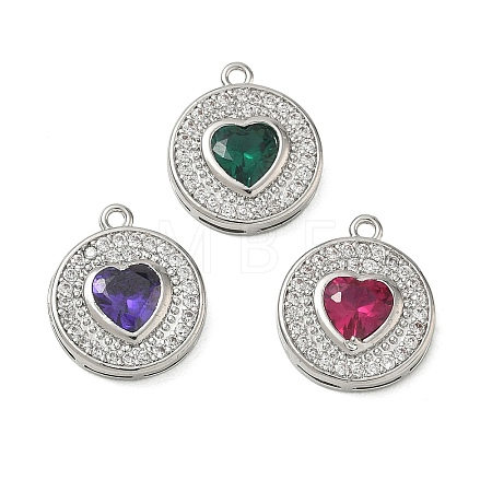 Brass Micro Pave Cubic Zirconia Pendants KK-CBA74BF-12P-01-1
