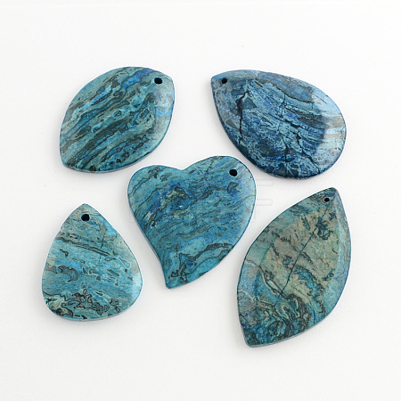 Natural Blue Crazy Agate Pendants G-S139-11-1