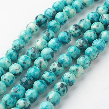 Natural Ocean White Jade Bead Strands G-G916-8mm-04-1
