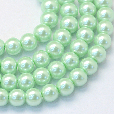 Baking Paint Pearlized Glass Pearl Round Bead Strands LS-HY-Q003-6mm-04-1
