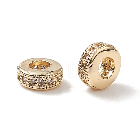 Brass Micro Pave Cubic Zirconia Beads ZIRC-F001-121G-1