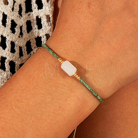 Natural White Jade Bead Braided Bead Bracelets LS-SR7780-1