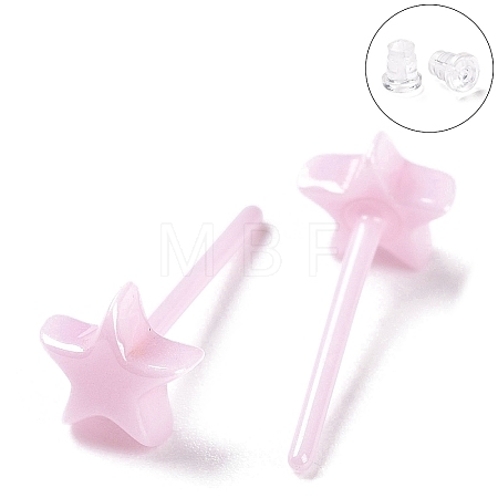 Hypoallergenic Bioceramics Zirconia Ceramic Star Stud Earrings EJEW-Z023-06A-1