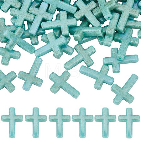 100Pcs Plastic Imitation Turquoise Beads KY-SC0002-18B-1