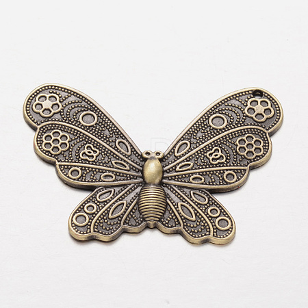 Tibetan Style Alloy Butterfly Large Pendants for Necklace Design TIBEP-M001-17AB-AAA-1