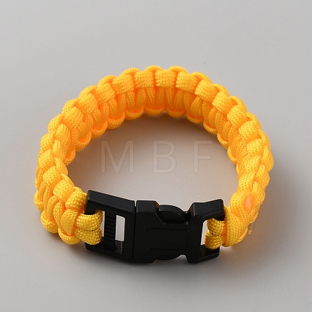 Survival Polyester Cord Bracelet with Plastic Clasps for Hiking Camping Outdoor BJEW-WH0018-54B-1