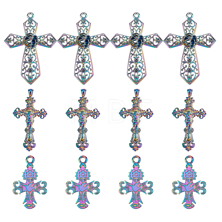 12Pcs 3 Style Alloy Big Pendants FIND-FH0002-39-1