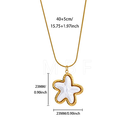 304 Stainless Steel & Imitation Pearl Pendant Necklaces for Women WGC3EE9-02-1