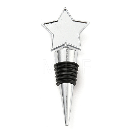 Alloy Wine Bottle Stopper Cabochon Settings AJEW-Z016-02C-P-1