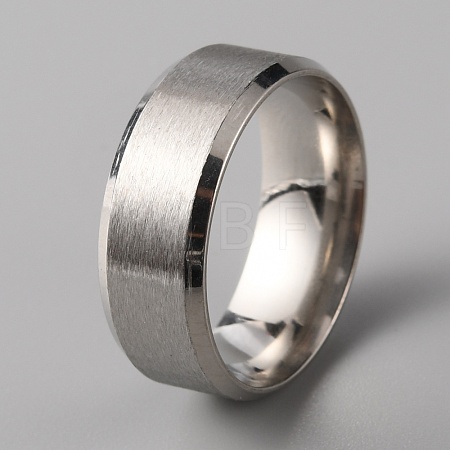 201 Stainless Steel Plain Band Ring for Men Women RJEW-WH0010-06E-MP-1