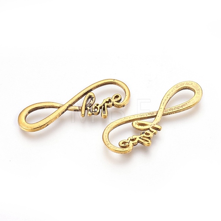 Tibetan Style Alloy Infinity with Hope Links connectors X-TIBE-S230-AG-LF-1