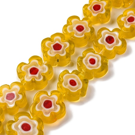 Handmade Millefiori Lampwork Beads Strands LAMP-G164-03F-1