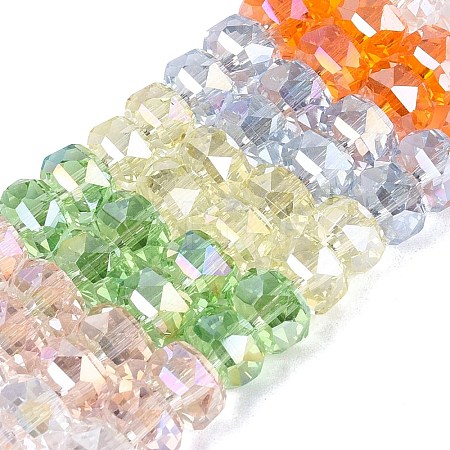 Electroplate Transparent Glass Beads Strands EGLA-N022-15A-B01-1