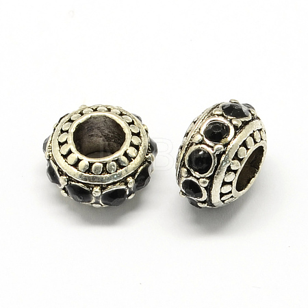 Alloy Rhinestone European Beads MPDL-R036-01G-1