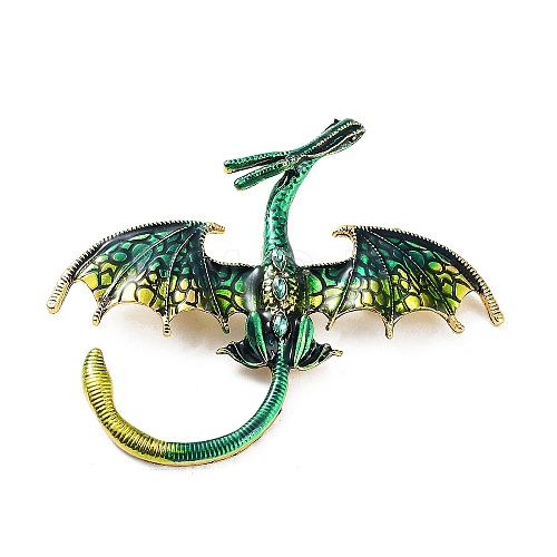 Dragon Alloy Rhinestone Brooches JEWB-K018-08AG-02-1