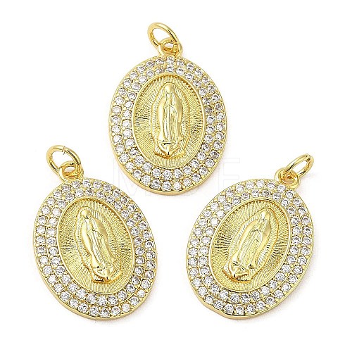 Brass Pave Cubic Zirconia  Pendants KK-Z028-14G-1