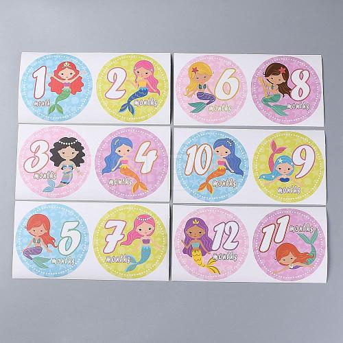 1~12 Months Number Themes Baby Milestone Stickers DIY-H127-B13-1