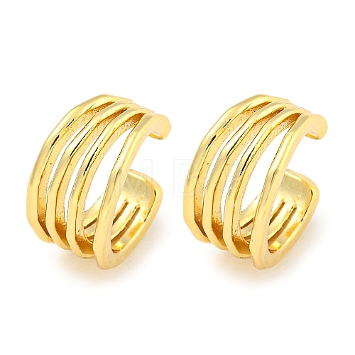 Brass Cuff Earrings EJEW-C104-143G-1