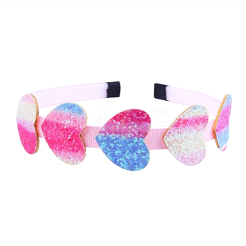 Heart Candy Color Sequin Cloth Hair Bands PW-WG0EBFC-08-1