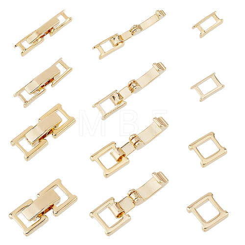 SUPERFINDINGS 16 Sets 4 Styles Eco-Friendly Brass Watch Band Clasps KK-FH0007-07-1