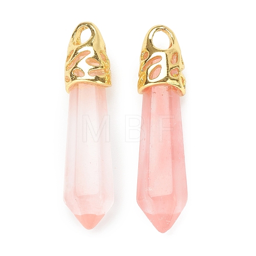 Bullet Cherry Quartz Glass Pendants G-E332-C30-G-1