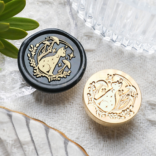 Animal Insect Theme Golden Plated Wax Seal Brass Stamp Head STAM-K001-03G-10-1