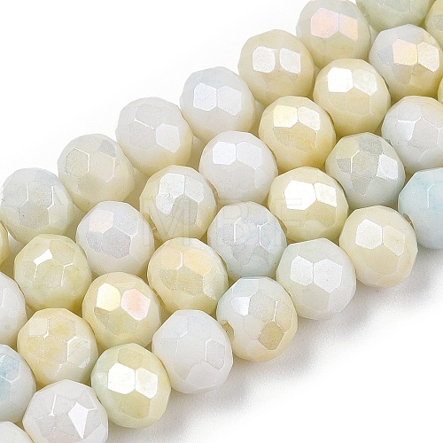 Faceted Electroplated Glass Beads Strands GLAA-C023-02-A02-1