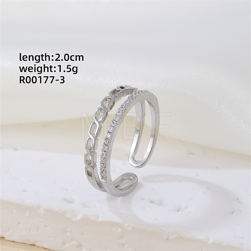 Fashionable Irregular Design Brass Cuff Ring SD5777-3-1