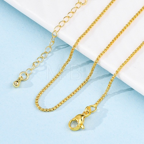 Brass Box Chains Necklaces for Women NJEW-D302-08G-1