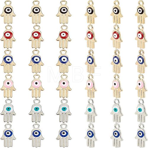 SUPERFINDINGS 32Pcs 8 Colors Alloy Enamel Pendants ENAM-FH0001-17-1