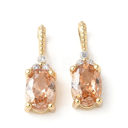 Brass Micro Pave Cubic Zirconia Pendants X-KK-Q031-43G-03-1